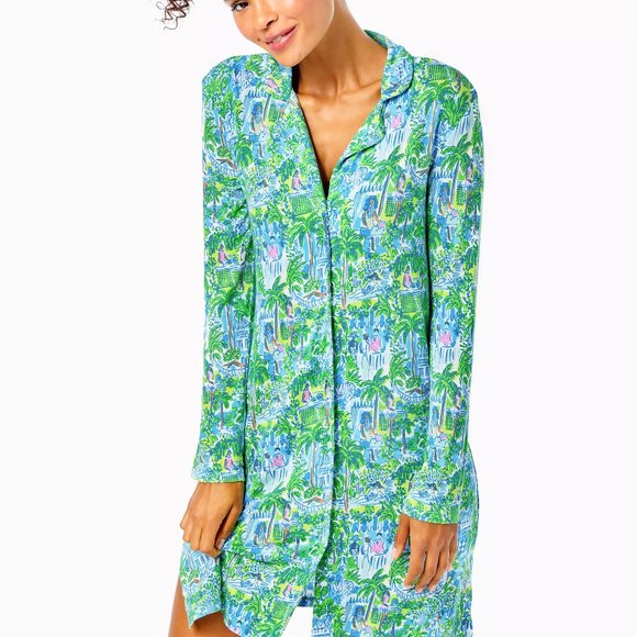 Lilly Pulitzer Chilton Pajama Nightshirt Lilly on Holiday - XL